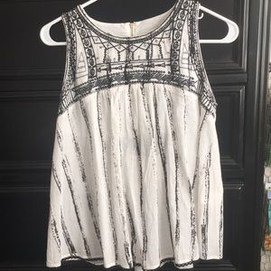 Black and white beaded summer top